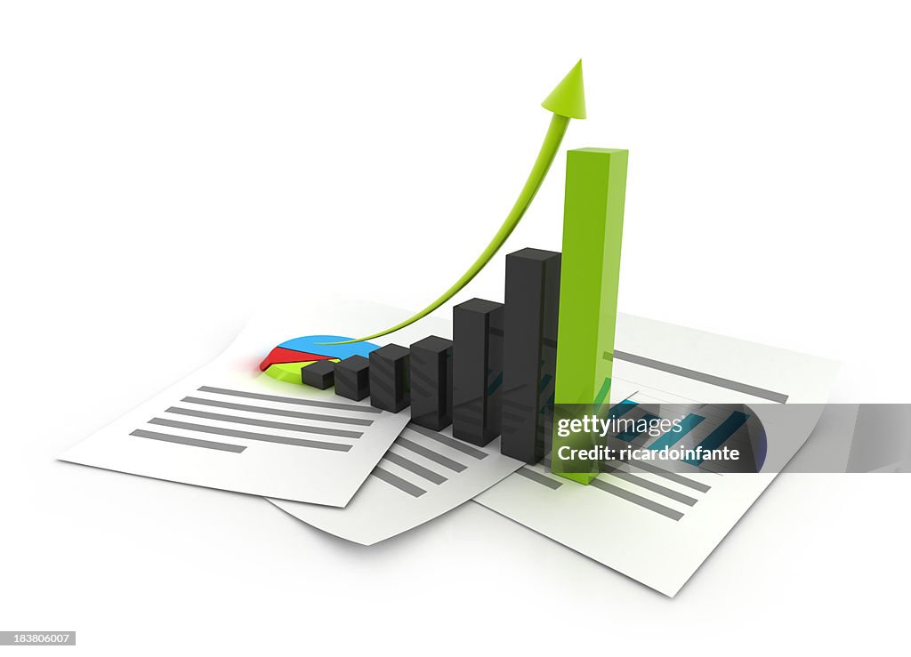 Abstract 3D graphical business chart
