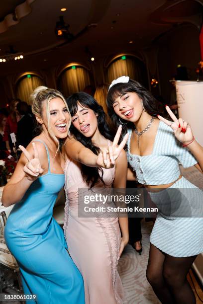 Lele Pons, Camila Cabello, and Xochitl Gomez attend The Hollywood Reporter's Women In Entertainment 2023 at The Beverly Hills Hotel on December 07,...