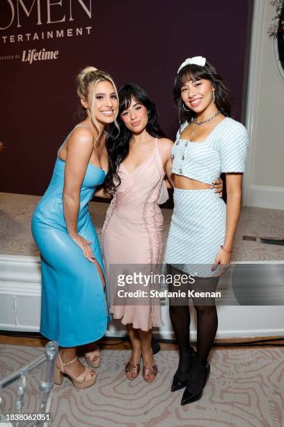 Lele Pons, Camila Cabello, and Xochitl Gomez attend The Hollywood Reporter's Women In Entertainment 2023 at The Beverly Hills Hotel on December 07,...