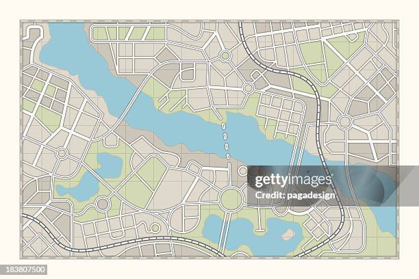 city stadtplan - city illustration stock-fotos und bilder