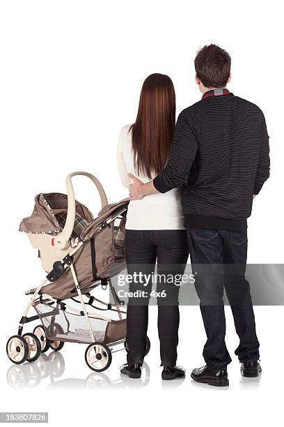 family on a walk - family from behind stock pictures, royalty-free photos & images