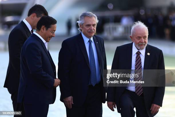 Santiago Pena Palacios, President of Paraguay, Luis Arce, President of Bolivia, Alberto Fernandez, President of Argentina and Luiz Inacio Lula da...