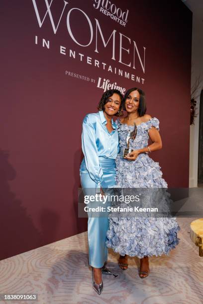 Ariana DeBose and Kerry Washington attend The Hollywood Reporter's Women in Entertainment 2023 at The Beverly Hills Hotel on December 07, 2023 in Los...