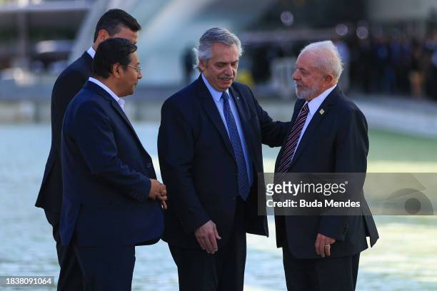 Santiago Pena Palacios, President of Paraguay, Luis Arce, President of Bolivia, Alberto Fernandez, President of Argentina and Luiz Inacio Lula da...