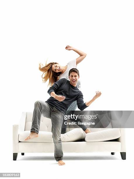 couple dancing - isolated dancer stockfoto's en -beelden