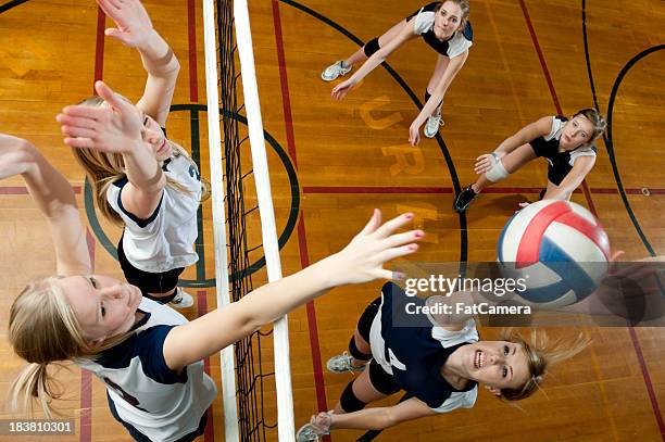 cancha de voleibol - volleyball sport fotografías e imágenes de stock