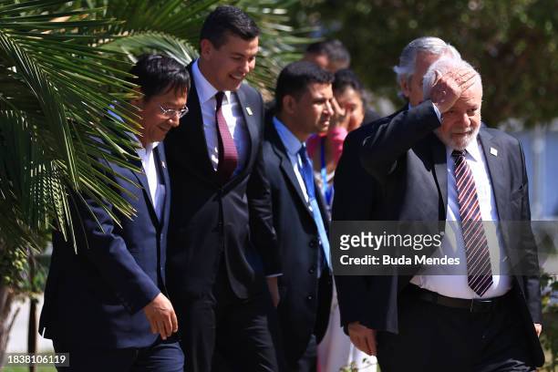 Luiz Inacio Lula da Silva , President of Brazil walks during the 63rd Summit of Heads of State of Mercosur and Associated States at Museum of...