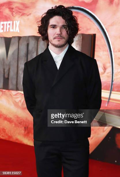 Fra Fee attends the London Premiere of "Rebel Moon - Part One: A Child Of Fire" at the BFI IMAX Waterloo on December 07, 2023 in London, England.