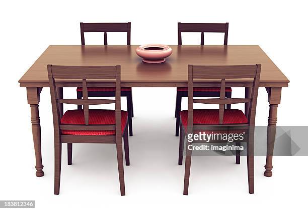 dining table and chairs - dining room set stock pictures, royalty-free photos & images