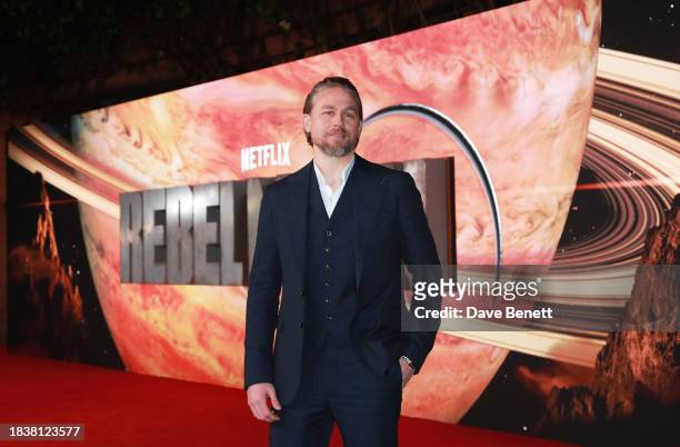 Charlie Hunnam attends the London Premiere of "Rebel Moon - Part One: A Child Of Fire" at the BFI IMAX Waterloo on December 07, 2023 in London,...