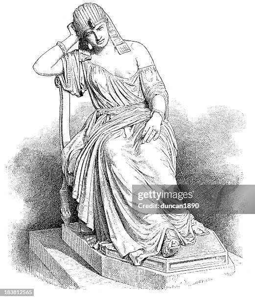 cleopatra - cleopatra statue stock illustrations