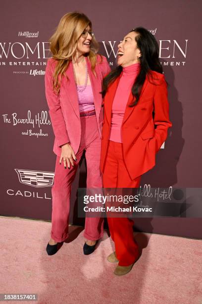 Connie Britton and Jodi Long attend The Hollywood Reporter's Women In Entertainment 2023 at The Beverly Hills Hotel on December 07, 2023 in Los...
