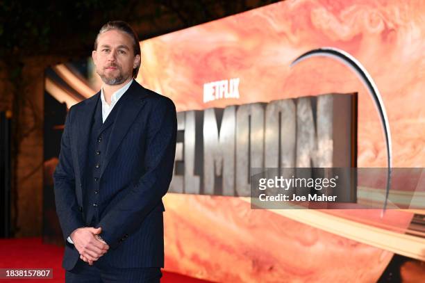 Charlie Hunnam attends the London premiere of "Rebel Moon - Part One: A Child Of Fire" at BFI IMAX Waterloo on December 07, 2023 in London, England.