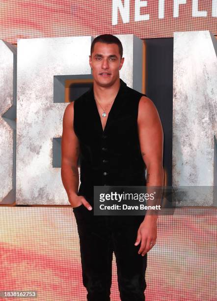 Staz Nair attends the London Premiere of "Rebel Moon - Part One: A Child Of Fire" at the BFI IMAX Waterloo on December 07, 2023 in London, England.
