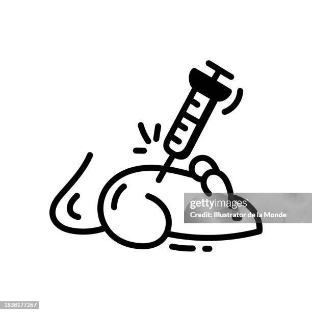 laboratory rat hand-drawn icon - animal testing stock illustrations
