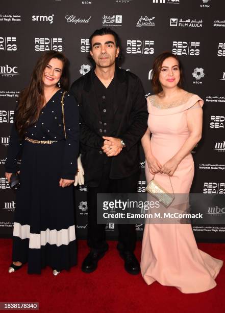 Fatih Akın and Hana Al Omair attend the red carpet on the closing night of the Red Sea International Film Festival 2023 on December 07, 2023 in...