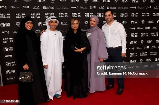 Guest, Saud Alzarooni, Nayla Alkhaja, guest and guest attend the red carpet on the closing night of the Red Sea International Film Festival 2023 on...