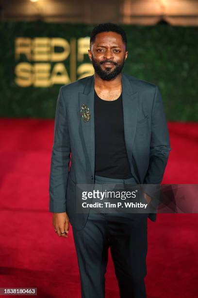Ozzy Agu attends the red carpet on the closing night of the Red Sea International Film Festival 2023 on December 07, 2023 in Jeddah, Saudi Arabia.