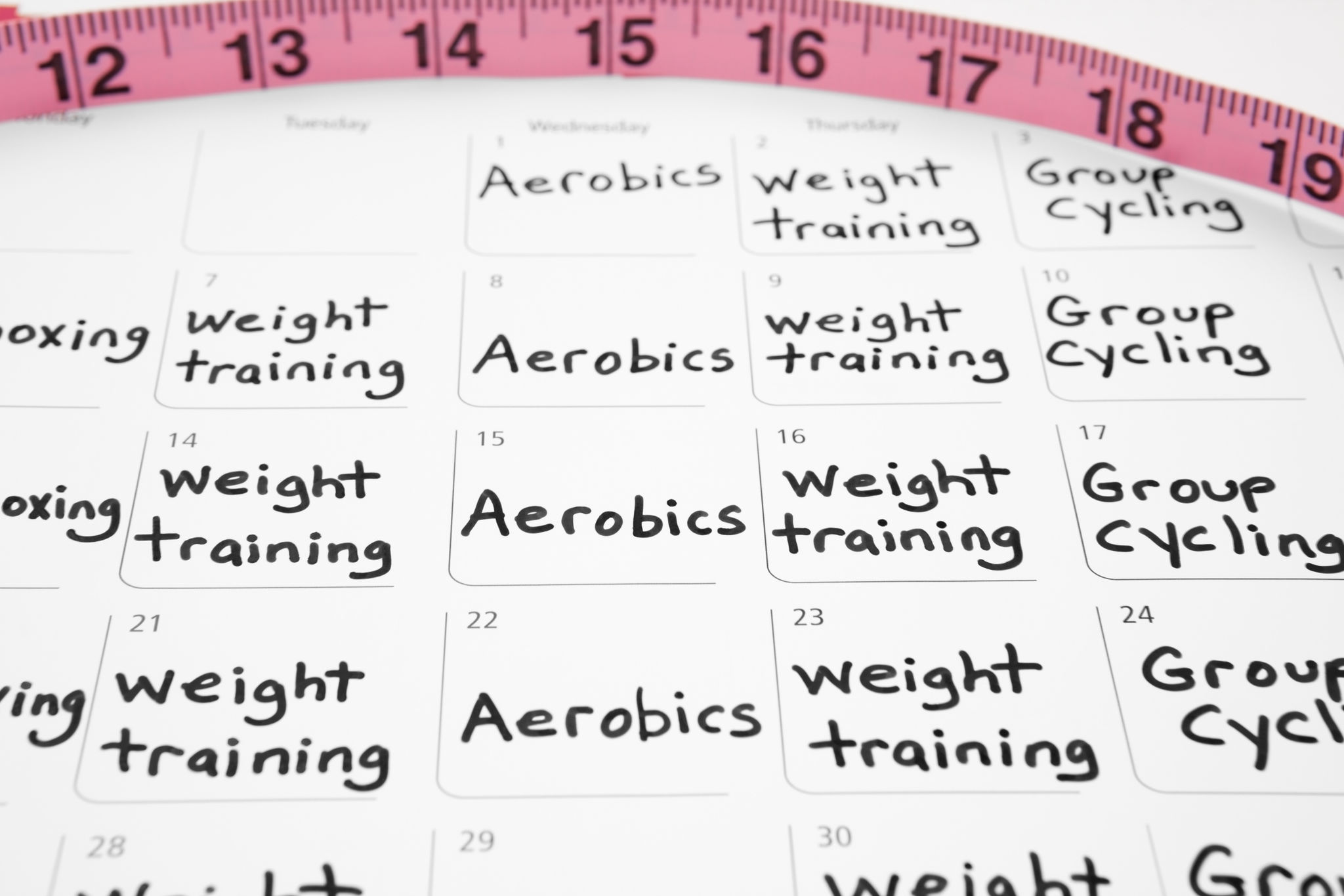 Healthy Lifestyle: Exercise Schedule on Calendar Healthy Lifestyle: Exercise Schedule on Calendar