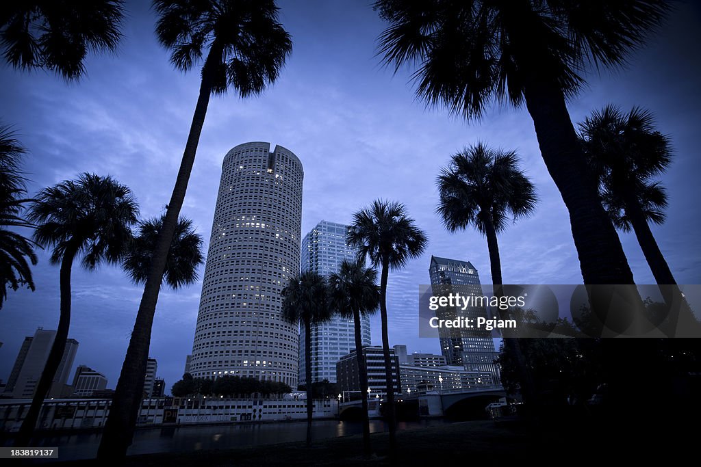 Tampa, Florida, USA-skyline in der Abenddämmerung