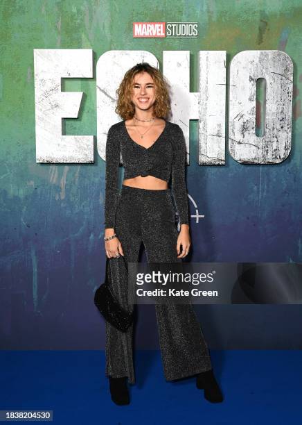 Anička Dvořáková attends the UK Special Screening of Marvel Studios', 'Echo', at The Cinema in The Power Station, Battersea Power Station on December...