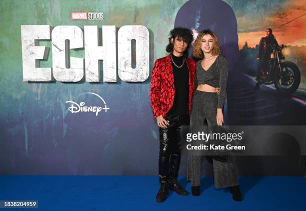 Pierre XO and Anička Dvořáková attend the UK Special Screening of Marvel Studios', 'Echo', at The Cinema in The Power Station, Battersea Power...