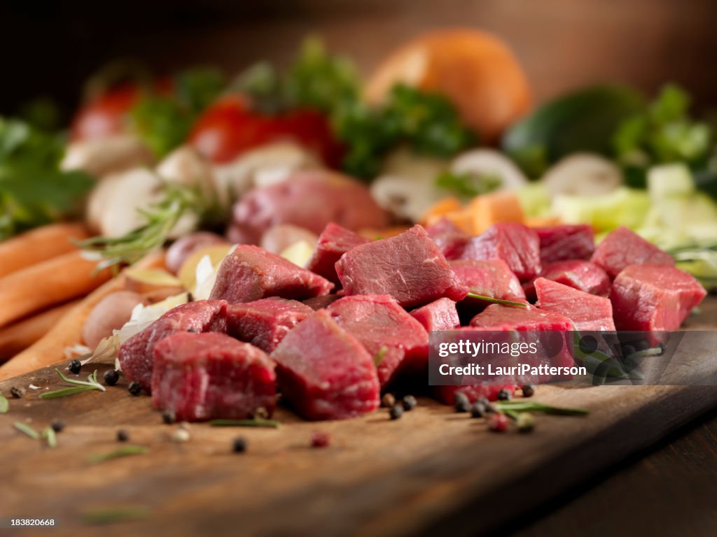 Raw Ingredients for Beef Stew