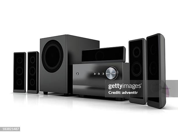 sistema home theater in formato compatto - home cinema foto e immagini stock