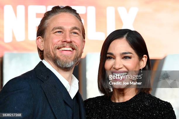 Charlie Hunnam and Sofia Boutella attend the London premiere of "Rebel Moon - Part One: A Child Of Fire" at BFI IMAX Waterloo on December 07, 2023 in...