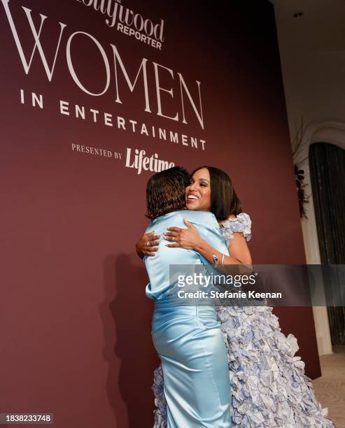 Ariana DeBose and Kerry Washington attend The Hollywood Reporter's Women in Entertainment 2023 at The Beverly Hills Hotel on December 07, 2023 in Los...
