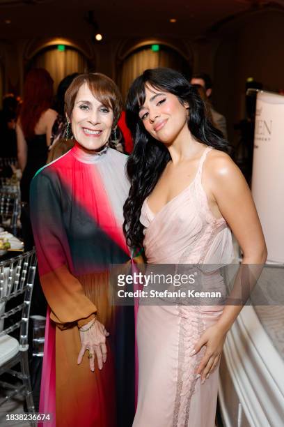 Victoria Gold, EVP & Publisher at THR and Camila Cabello attend The Hollywood Reporter's Women in Entertainment 2023 at The Beverly Hills Hotel on...