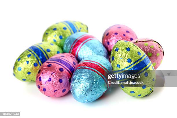 easter eggs - chocolate egg stock pictures, royalty-free photos & images