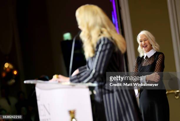 Adele and Helen Mirren speak onstage during The Hollywood Reporter's Women in Entertainment 2023 at The Beverly Hills Hotel on December 07, 2023 in...