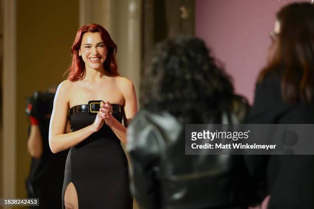 Dua Lipa speaks onstage during The Hollywood Reporter's Women in Entertainment 2023 at The Beverly Hills Hotel on December 07, 2023 in Los Angeles,...