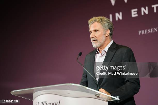 Will Ferrell speaks onstage during The Hollywood Reporter's Women in Entertainment 2023 at The Beverly Hills Hotel on December 07, 2023 in Los...