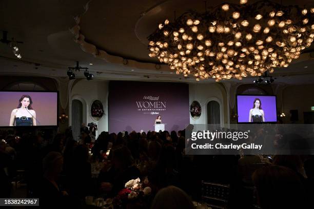 Dua Lipa speaks onstage during The Hollywood Reporter's Women in Entertainment 2023 at The Beverly Hills Hotel on December 07, 2023 in Los Angeles,...