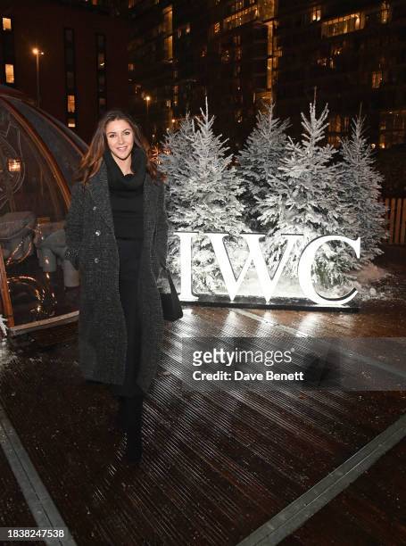 Raine Storey attends a special Christmas event hosted by IWC at Glide Battersea Power station on December 07, 2023 in London, England.