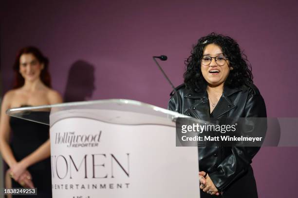 Alejandra Rodriguez speaks onstage during The Hollywood Reporter's Women in Entertainment 2023 at The Beverly Hills Hotel on December 07, 2023 in Los...
