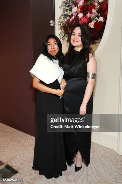 Marilin Garcia Hernandez and Lily Gladstone attend The Hollywood Reporter's Women in Entertainment 2023 at The Beverly Hills Hotel on December 07,...