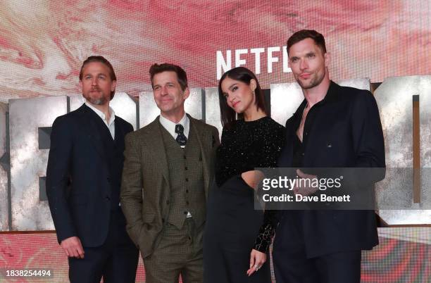Charlie Hunnam, Zack Snyder, Sofia Boutella and Ed Skrein attend the London Premiere of "Rebel Moon - Part One: A Child Of Fire" at the BFI IMAX...