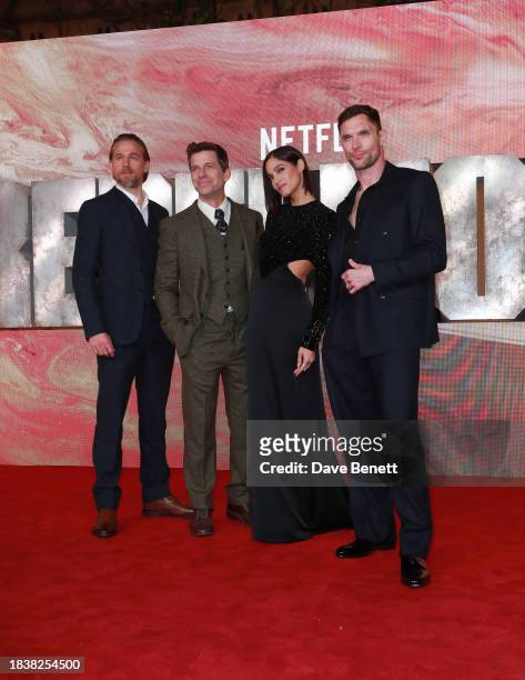 Charlie Hunnam, Zack Snyder, Sofia Boutella and Ed Skrein attend the London Premiere of "Rebel Moon - Part One: A Child Of Fire" at the BFI IMAX...