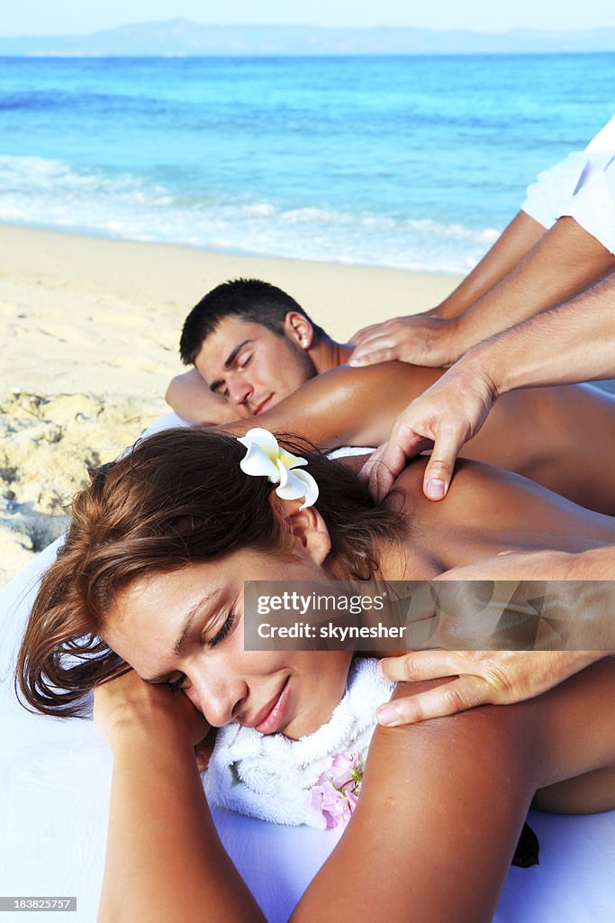 Tropical massage on the beach.