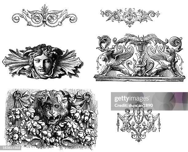 classical design elements - gargoyle stock illustrations