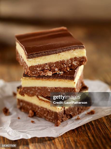 nanaimo bars - square cake stock pictures, royalty-free photos & images