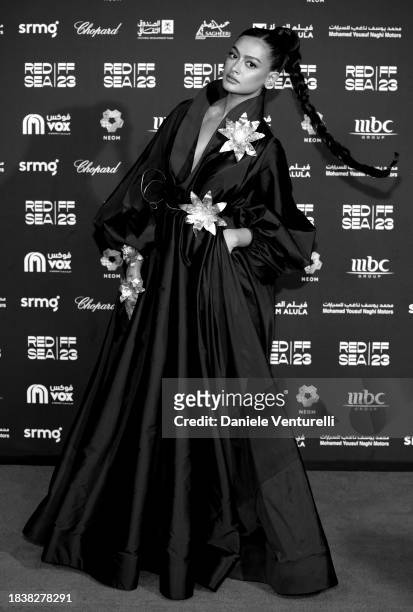 Fay Fouad attends the red carpet on the closing night of the Red Sea International Film Festival 2023 on December 07, 2023 in Jeddah, Saudi Arabia.