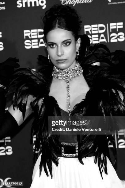 Ida Alkusay attends the red carpet on the closing night of the Red Sea International Film Festival 2023 on December 07, 2023 in Jeddah, Saudi Arabia.