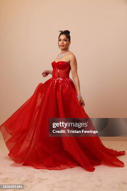 Freida Pinto poses in the portrait studio during the Red Sea International Film Festival 2023 on December 07, 2023 in Jeddah, Saudi Arabia.