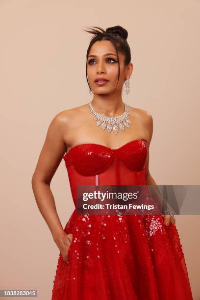 Freida Pinto poses in the portrait studio during the Red Sea International Film Festival 2023 on December 07, 2023 in Jeddah, Saudi Arabia.