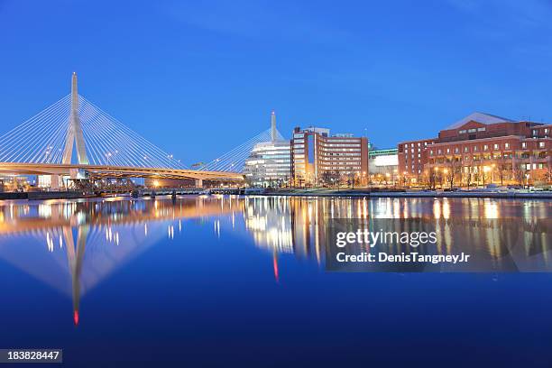 zakim bridge boston - zakim bridge stock pictures, royalty-free photos & images