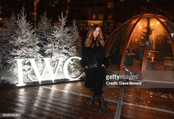 Rosa Crespo attends a special Christmas event hosted by IWC at Glide Battersea Power station on December 07, 2023 in London, England.